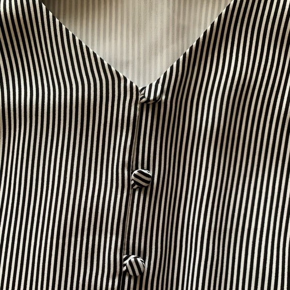 EUC Loft Striped Covered Button Peplum Strappy Cami XS - Picture 3 of 10